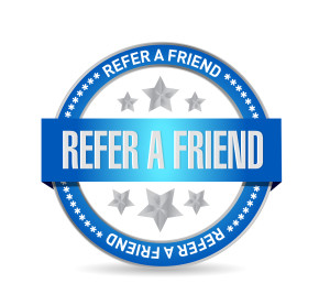 refer a friend seal sign concept illustration design